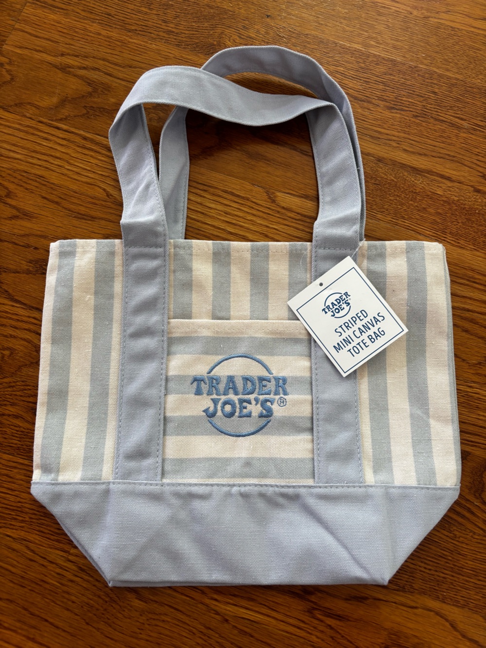Joe's Jeans Striped Tote Bag in Light Blue and Cream